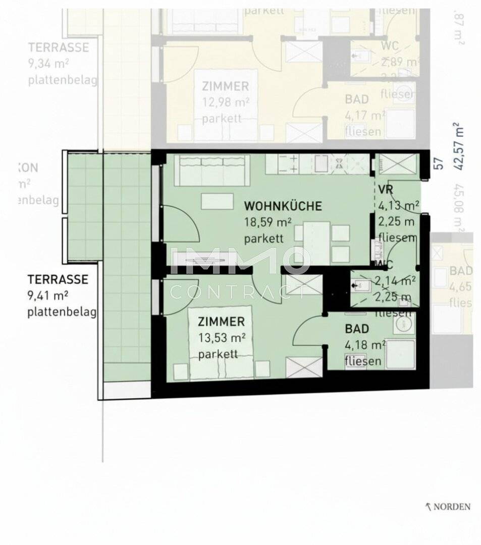 Wohnung mit Terrasse und Balkon ruhige Lage