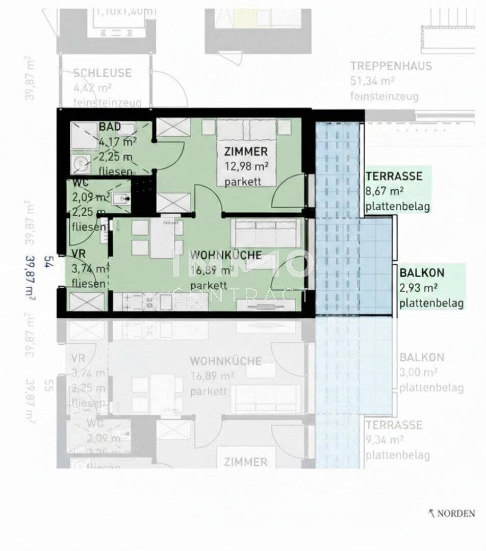 Newly built apartment with loggia in suburban location