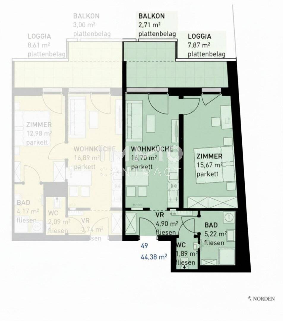 Apartment brand new first occupancy private outdoor space commission free