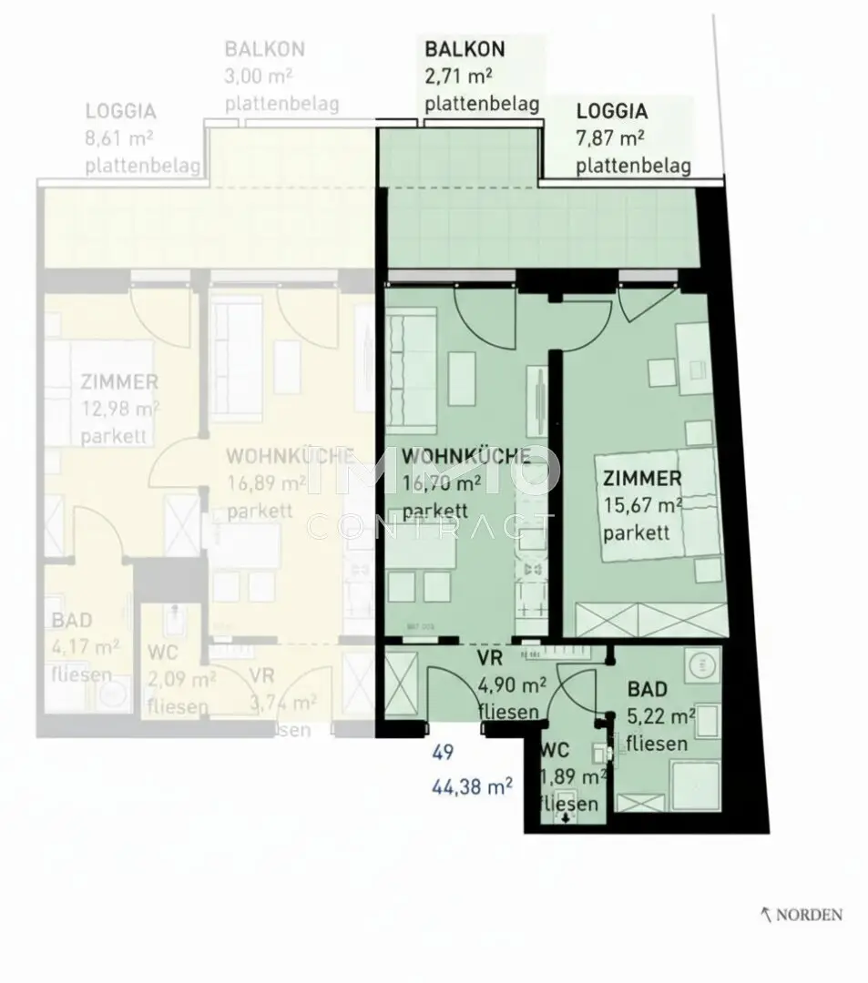 Apartment brand new first occupancy private outdoor space commission free