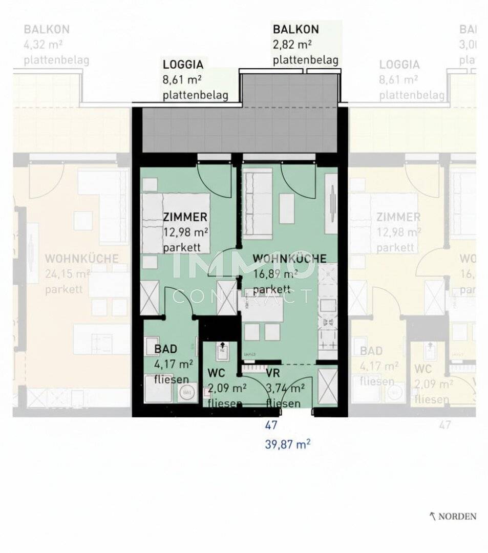 Erstbezug Wohnung mit Loggia Provisionsfrei