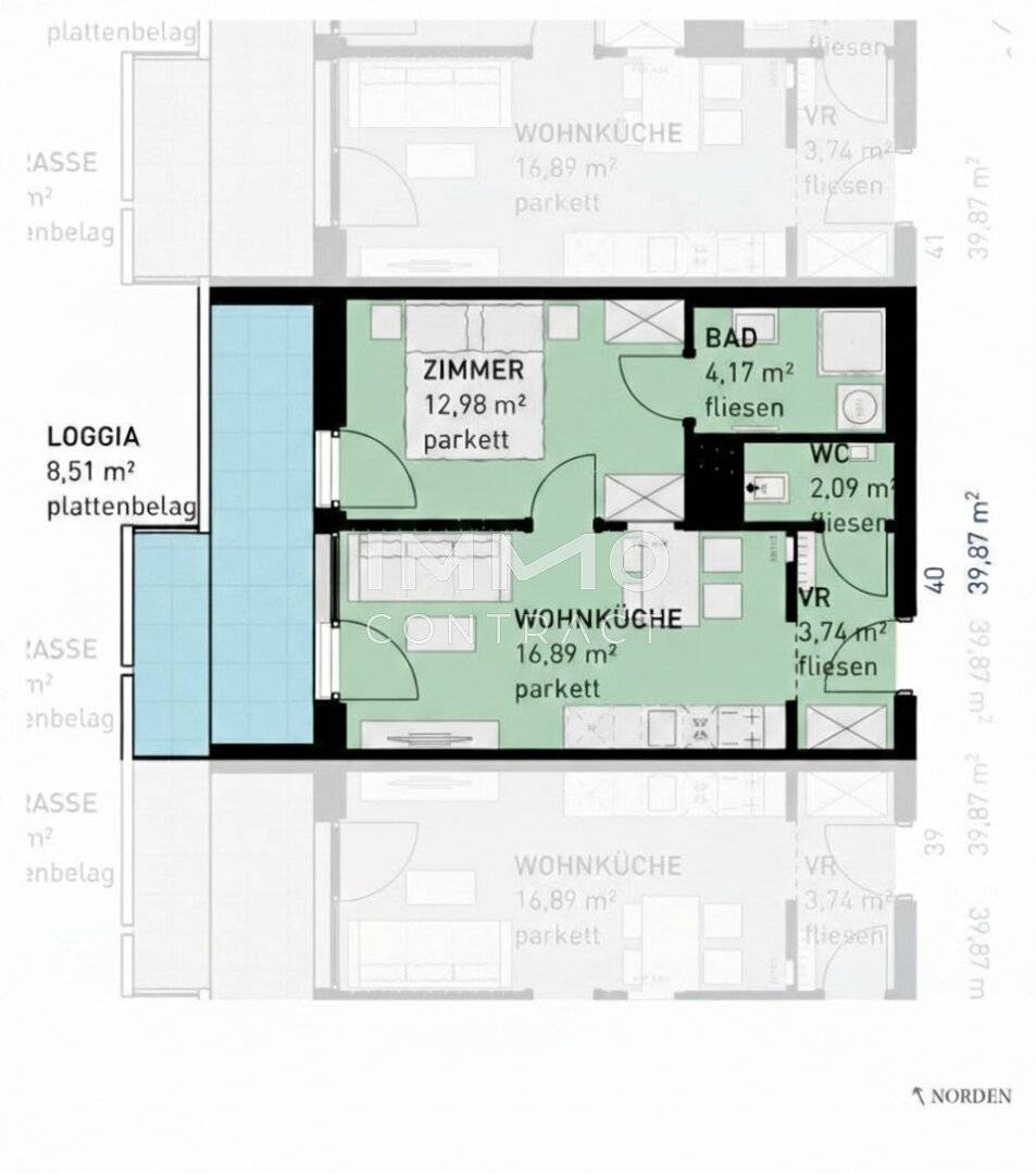 New build apartment with loggia commission free