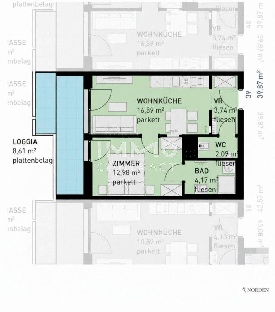 New build apartment with loggia Simmering