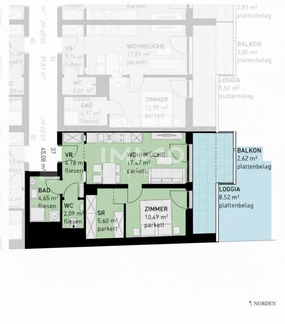 Wohnung Loggia Provisionsfrei ruhige Lage