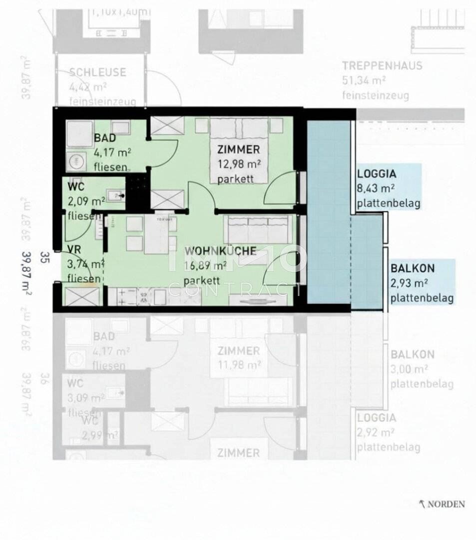 Brand new apartment with loggia commission free