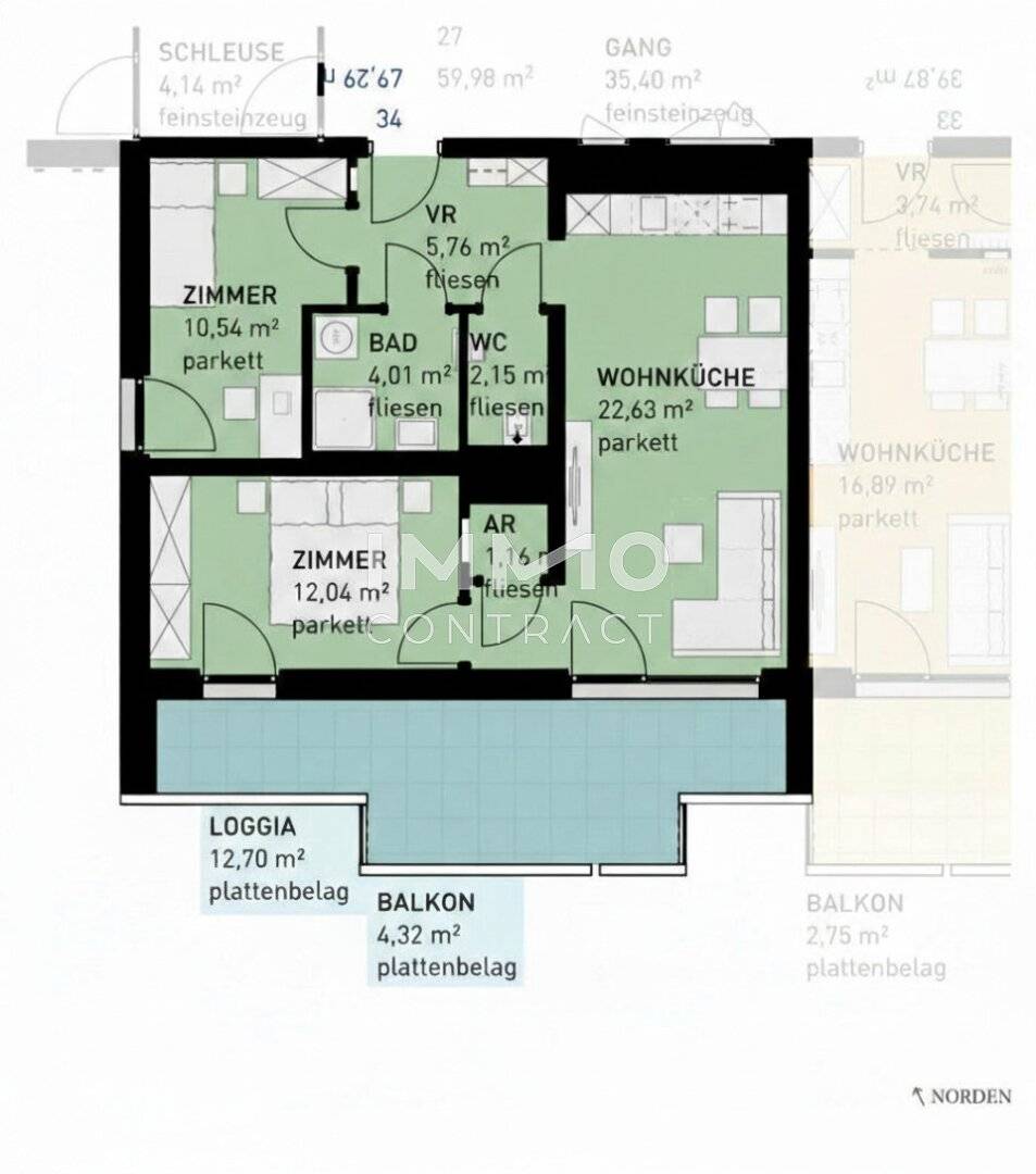 Wohnung Erstbezug Loggia Provisionsfrei