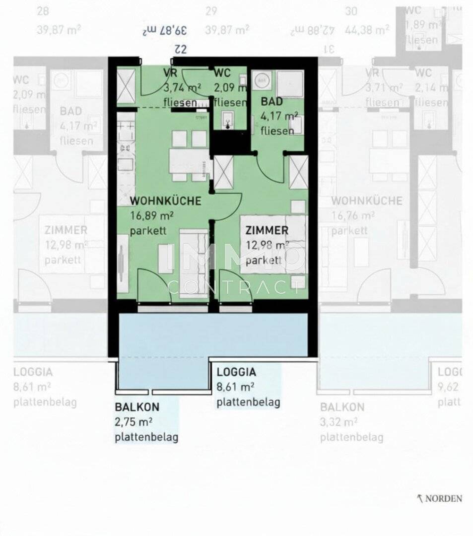Wohnung Neubau provisionsfrei mit Balkon