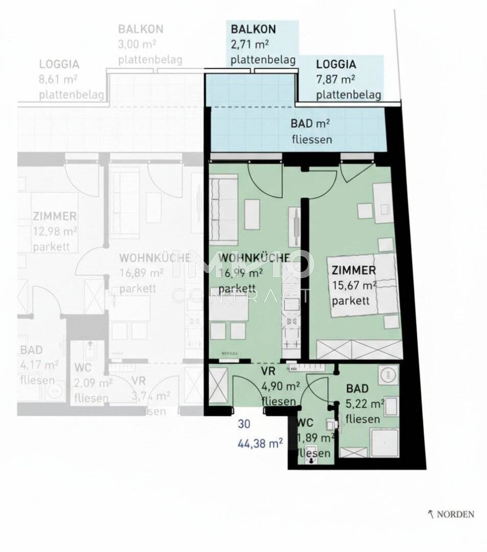 Apartment new build commission free loggia