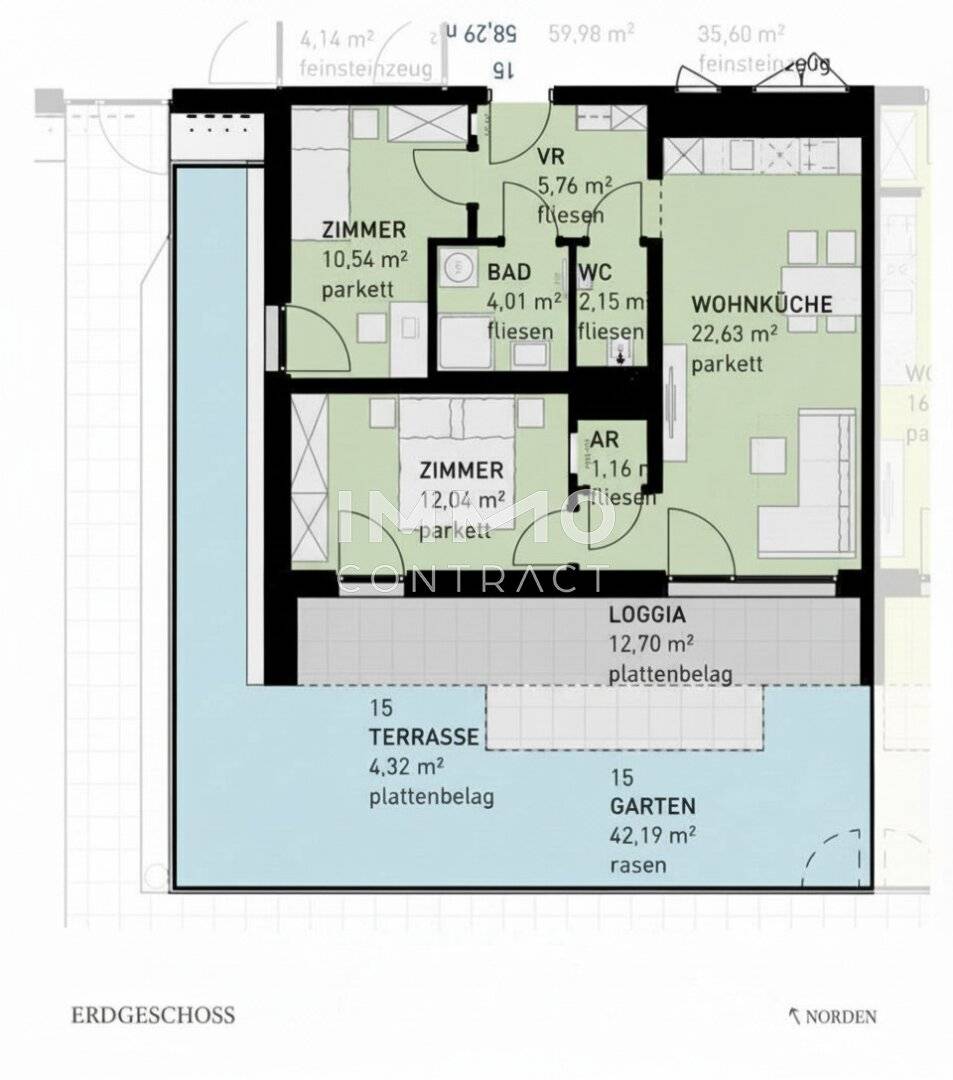 Wohnung mit Garten und Loggia provisionsfrei