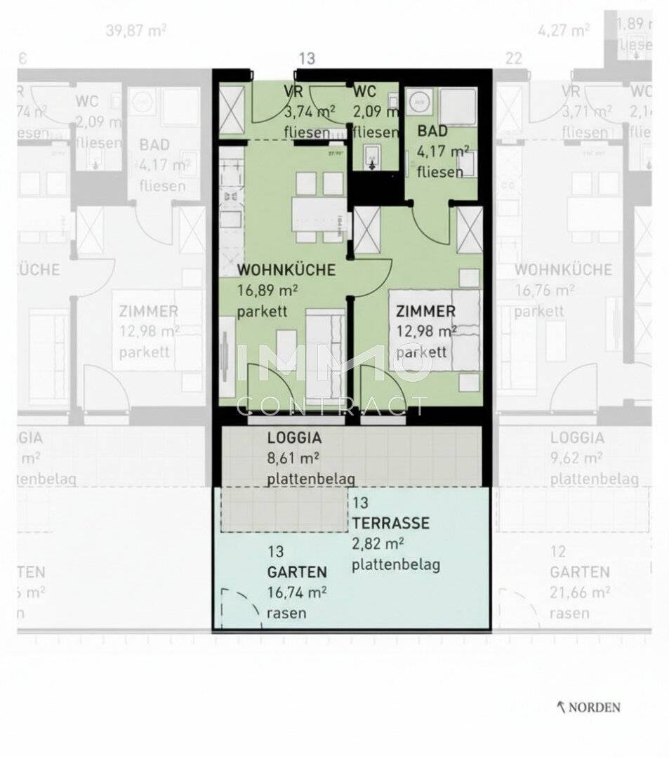 Apartment quiet suburban setting private garden