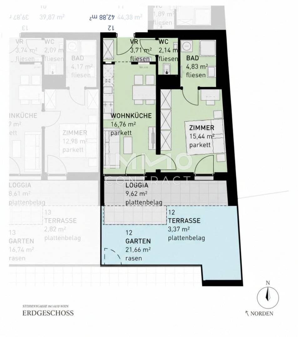 Provisionsfreie Wohnung stadtrandnahe Loggia