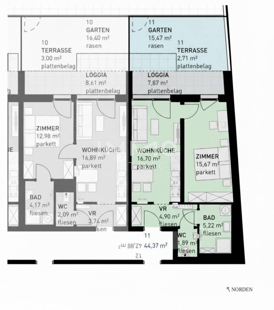 Apartment new build with private outdoor space