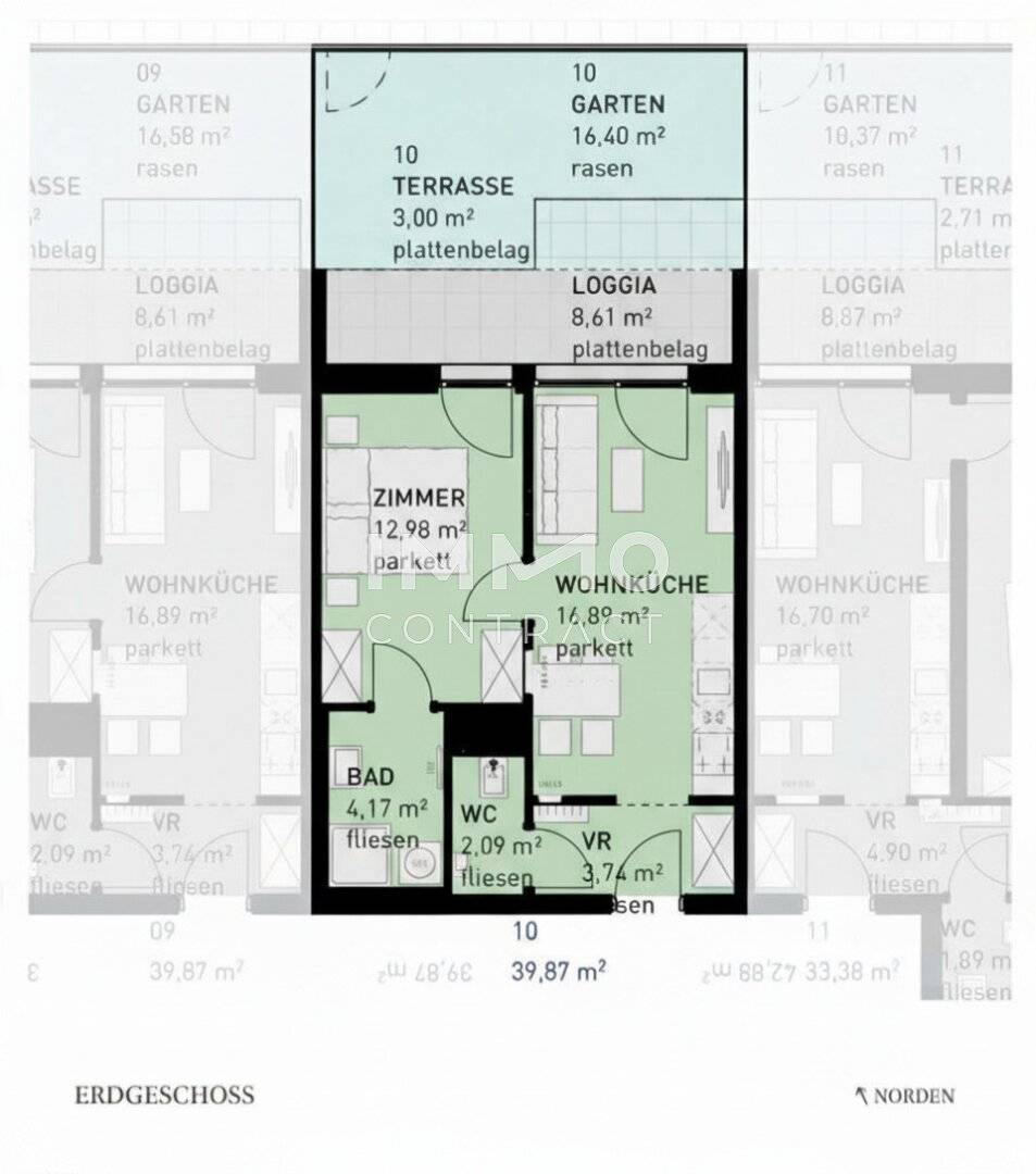 Wohnung mit Eigengarten Loggia Provisionsfrei