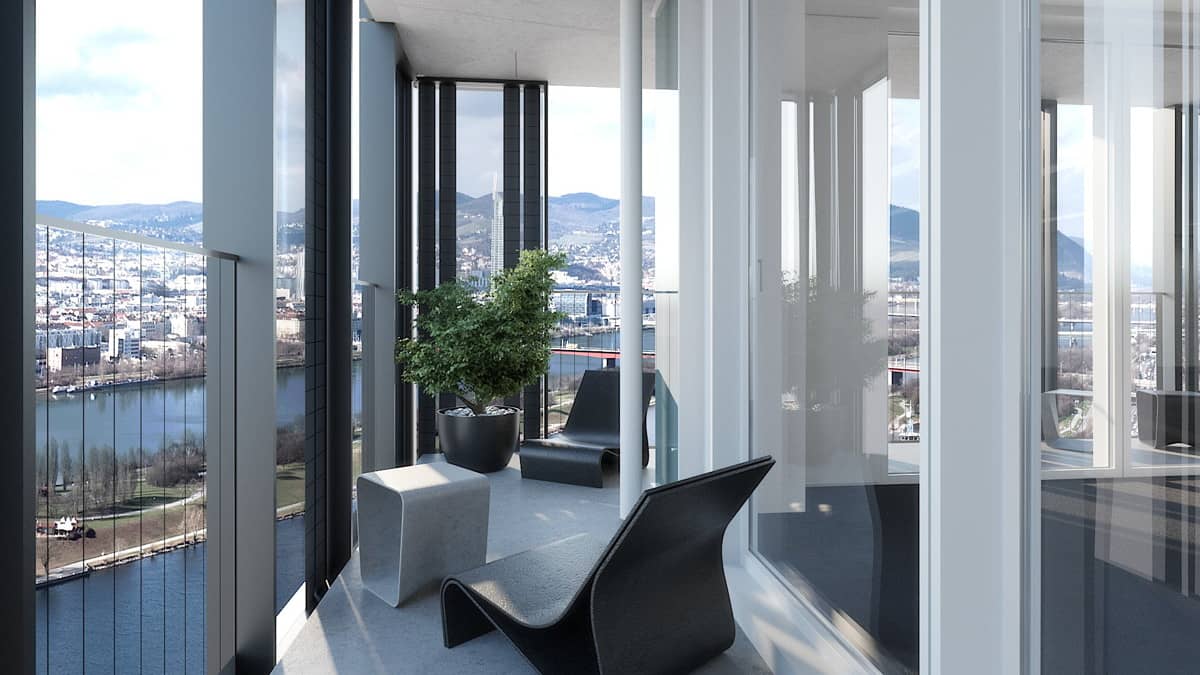DC Tower 2: Bürofläche in Wien Donau City, flexible Außenflächen