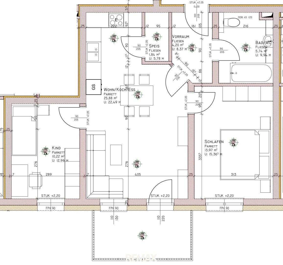 Wohnung Neubau Luftwaermepumpe im Ortszentrum