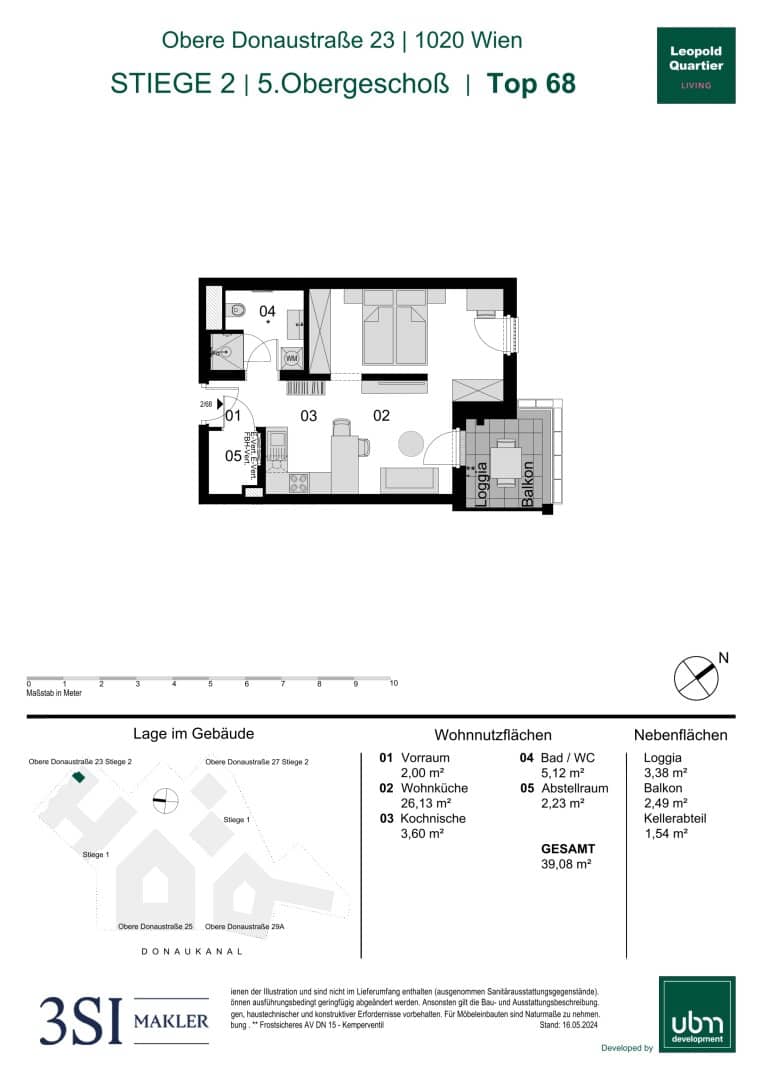 Urban Living in Top Form – practical 1.5 rooms with fitness, sauna and shared office in LeopoldQuartier