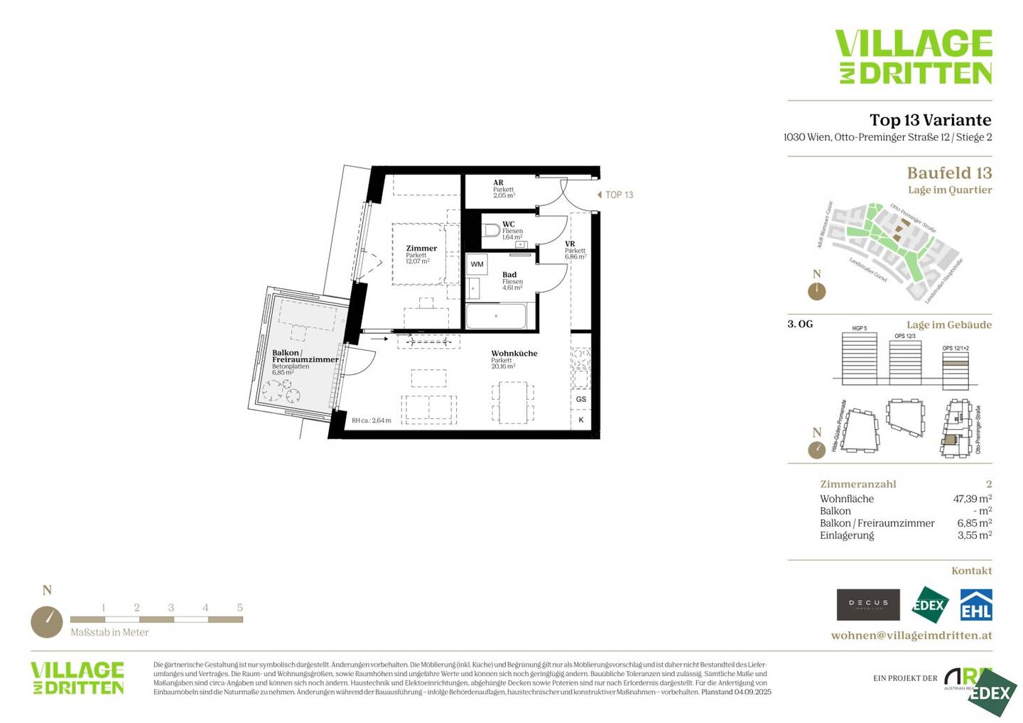 2-Rm New Build SW Balcony Vienna 3