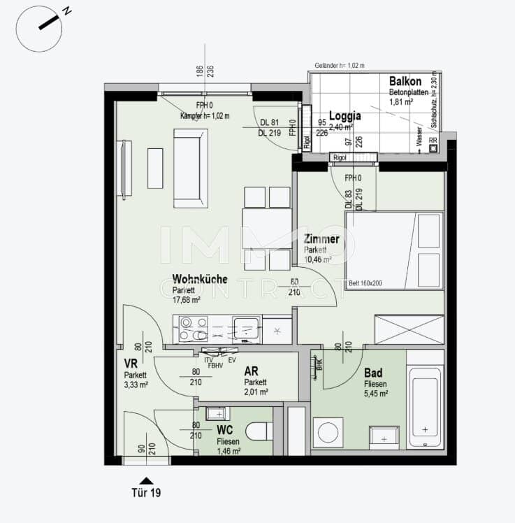 Apartment brand new near the Old Danube with balcony