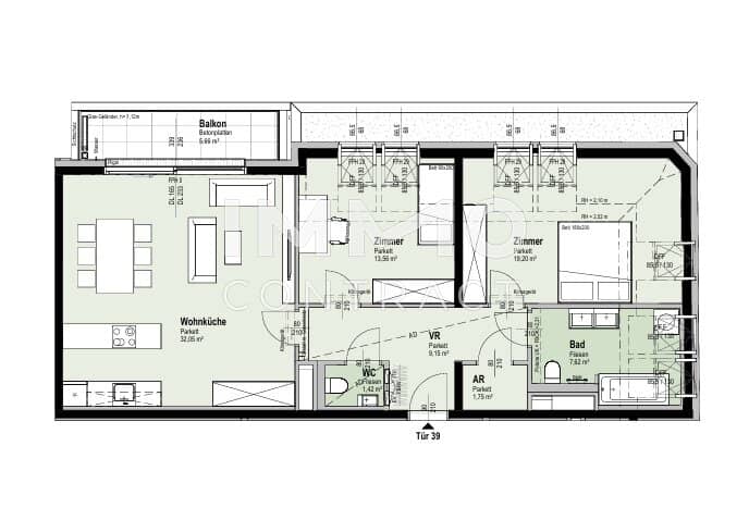 Dachgeschosswohnung Erstbezug Balkon Alte Donau
