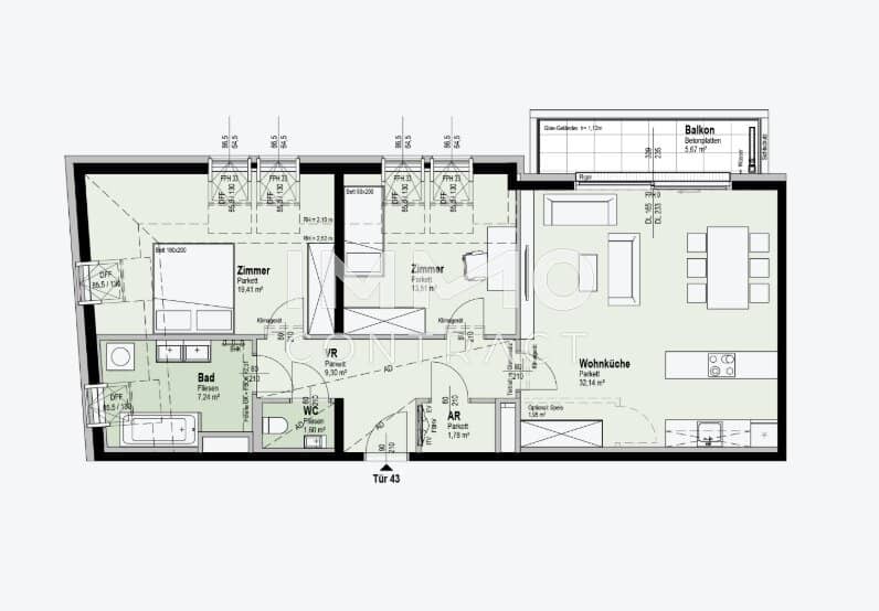 Attic apartment near Alte Donau first occupancy