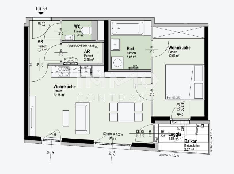 Brand new apartment near Alte Donau with balcony