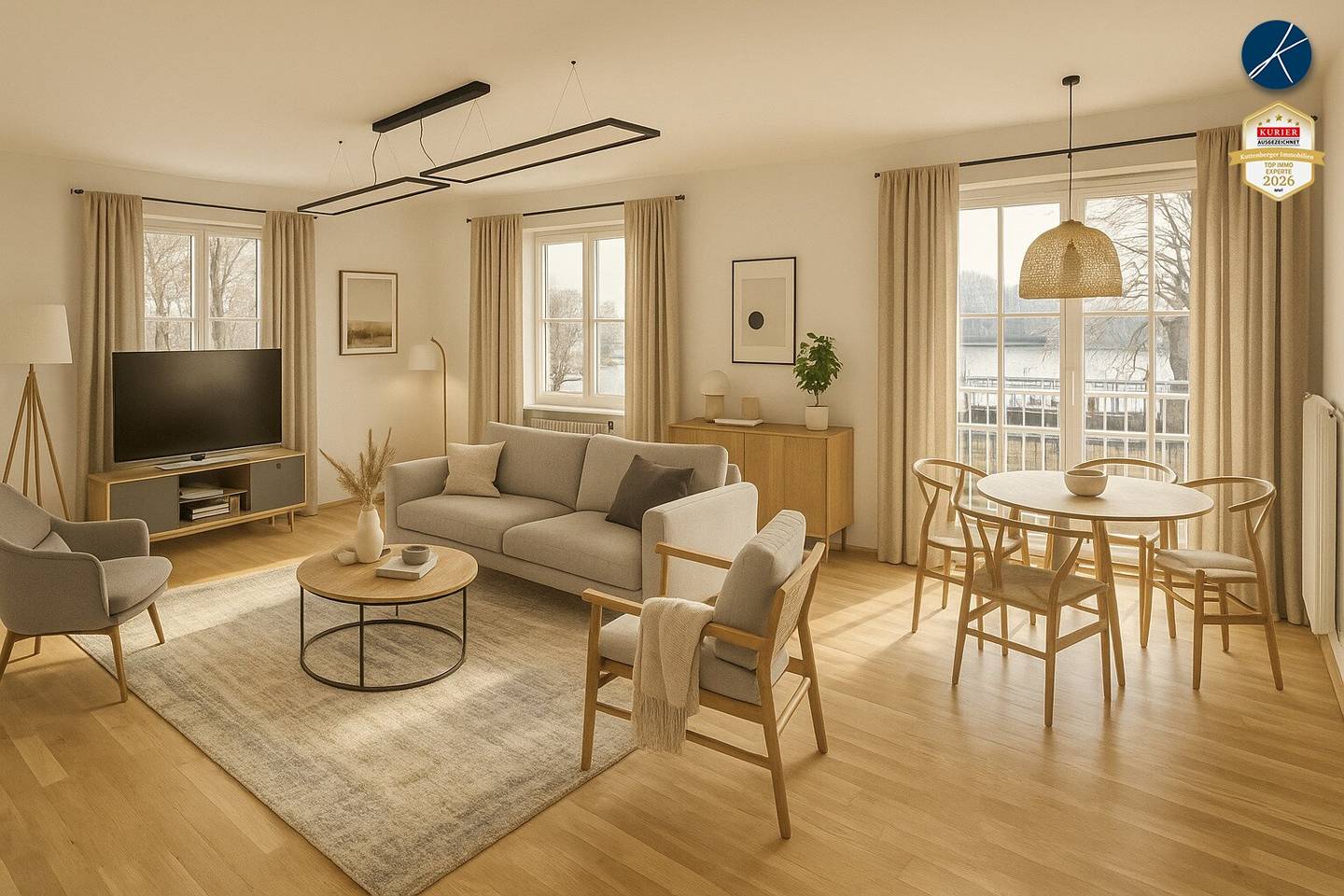 Sunny Altbau apartment with balcony and Danube view