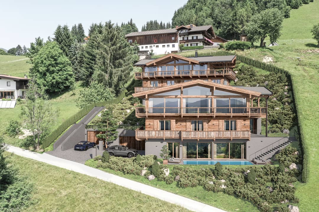 KITZIMMO-Grundstück mit Baugenehmigung für 2 Luxuschalets - Immobilien Itter kaufen.
