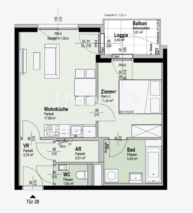Newly built apartment near Alte Donau balcony