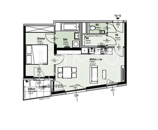 Newly built apartment near Alte Donau with balcony