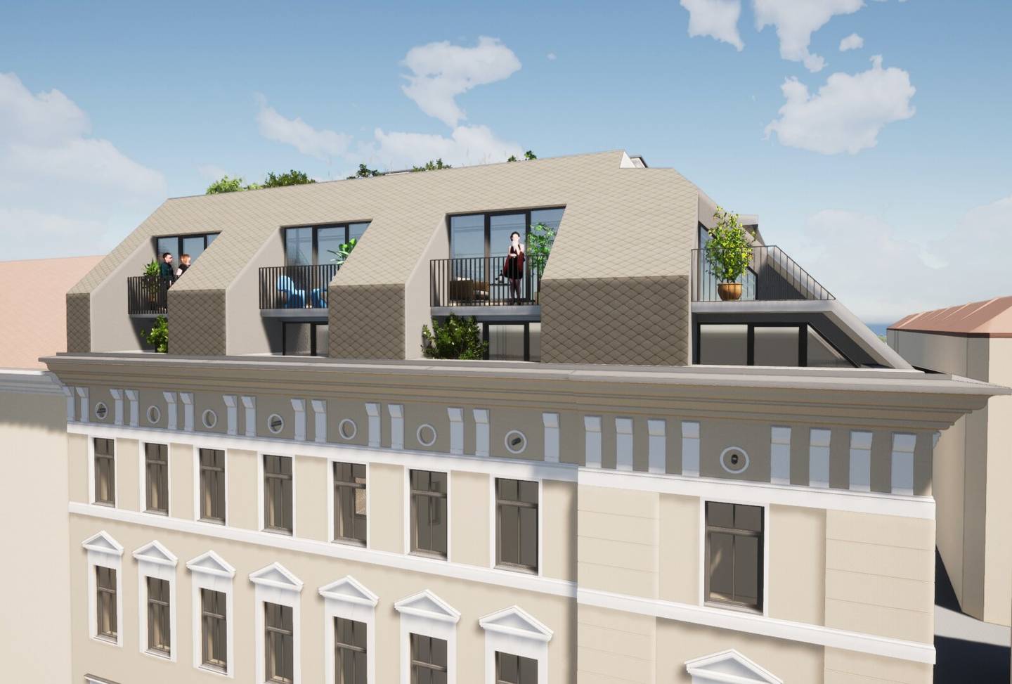 Dachgeschosswohnung im Altbau mit Terrasse