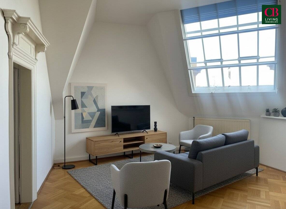 Attic apartment with studio charm and bright rooms