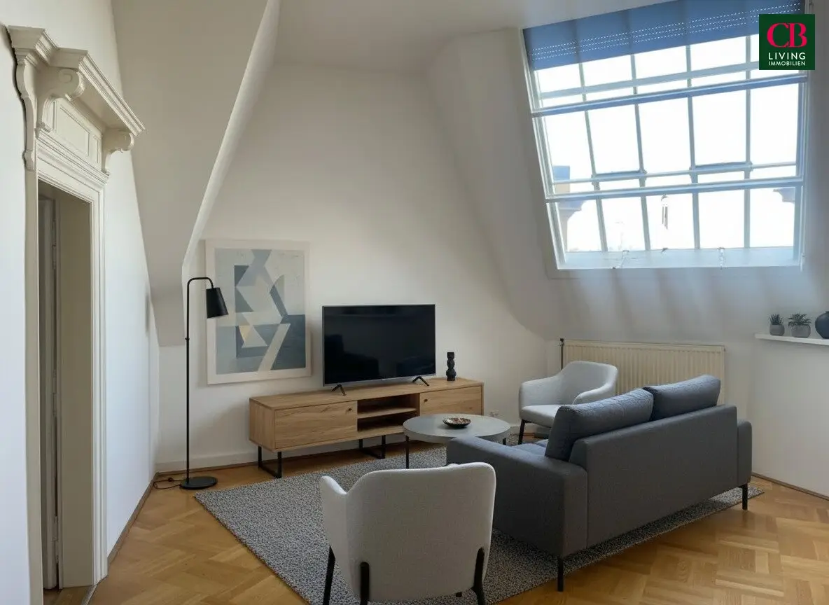Attic apartment with studio charm and bright rooms