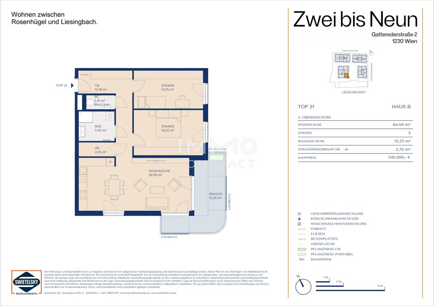 Apartment first occupancy new build with east balcony and elevator