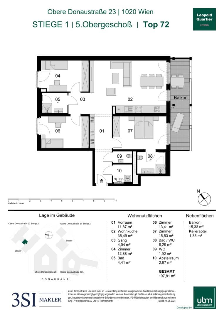 Wohnung im Augarten Erstbezug mit Balkon