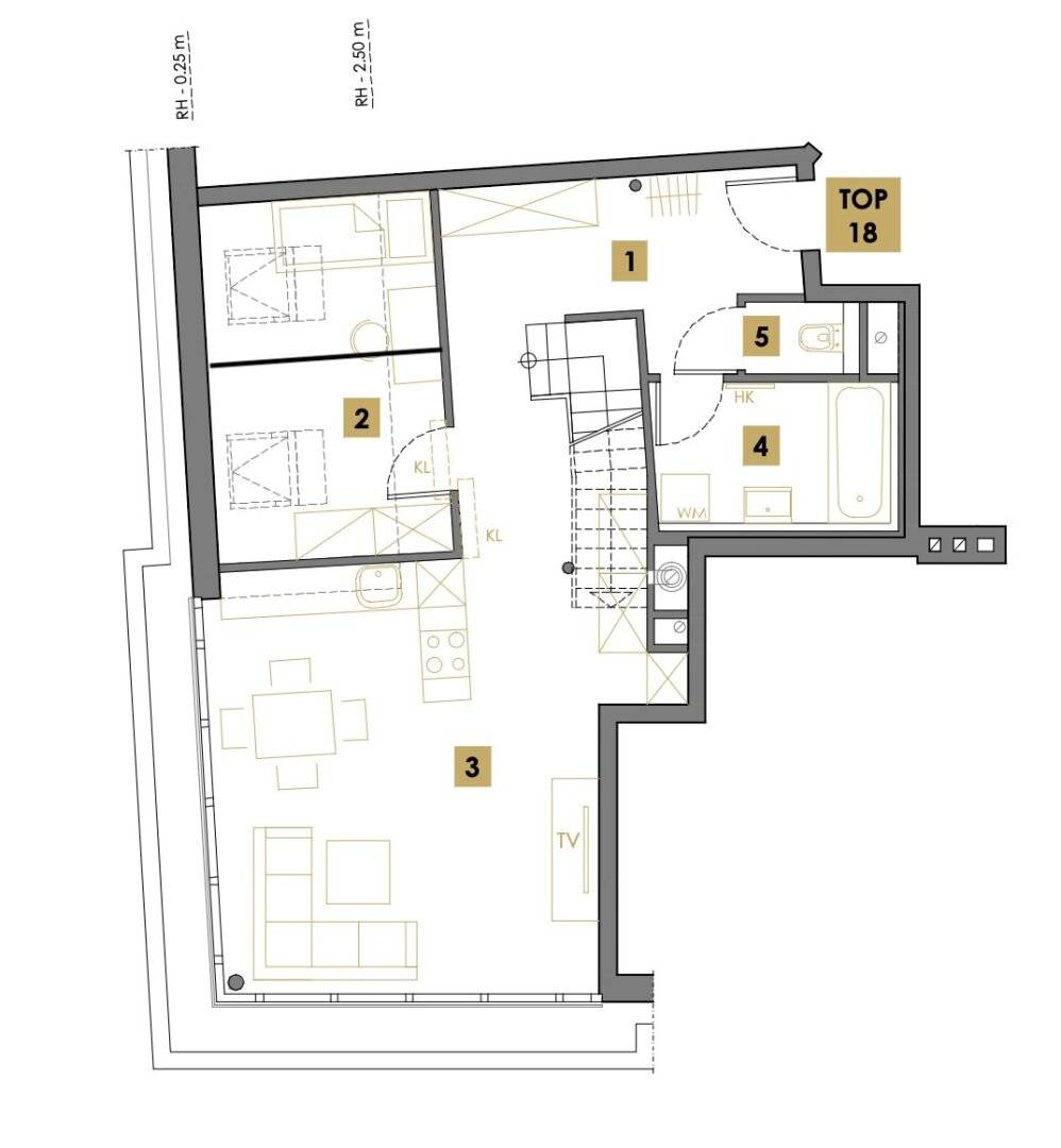 Top floor apartment with terrace near Manner Fabrik