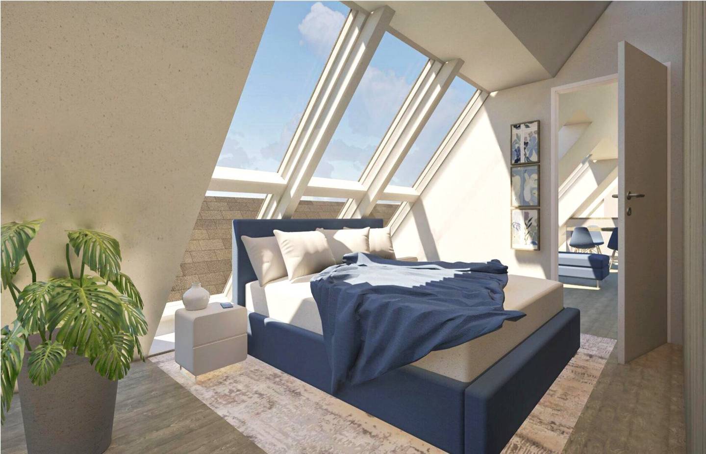 Attic apartment new build with terrace