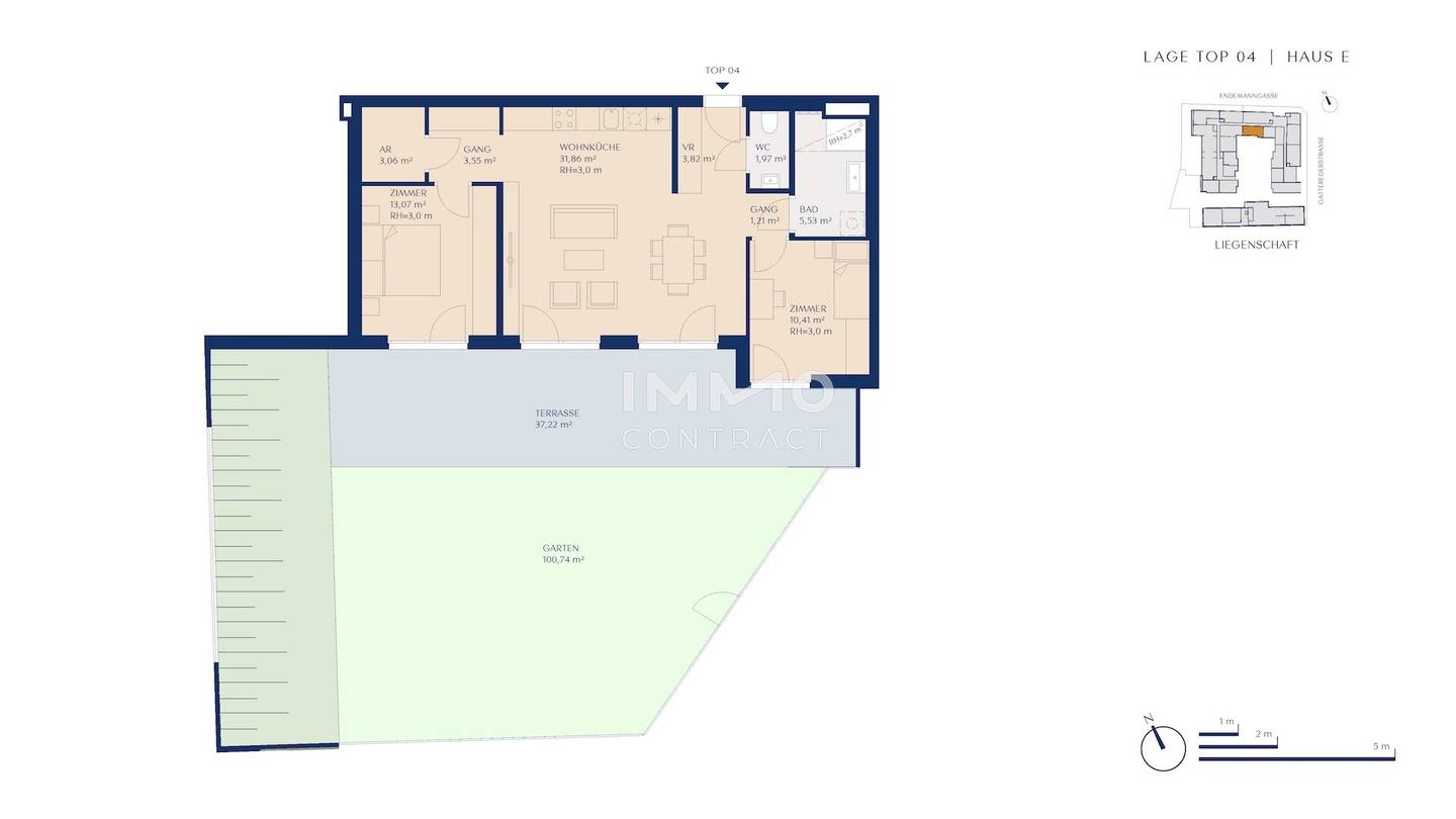 Apartment with garden and terrace in a new build
