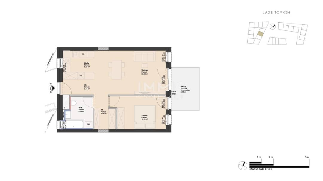 2-Room New Build Flat Linz, 54m²