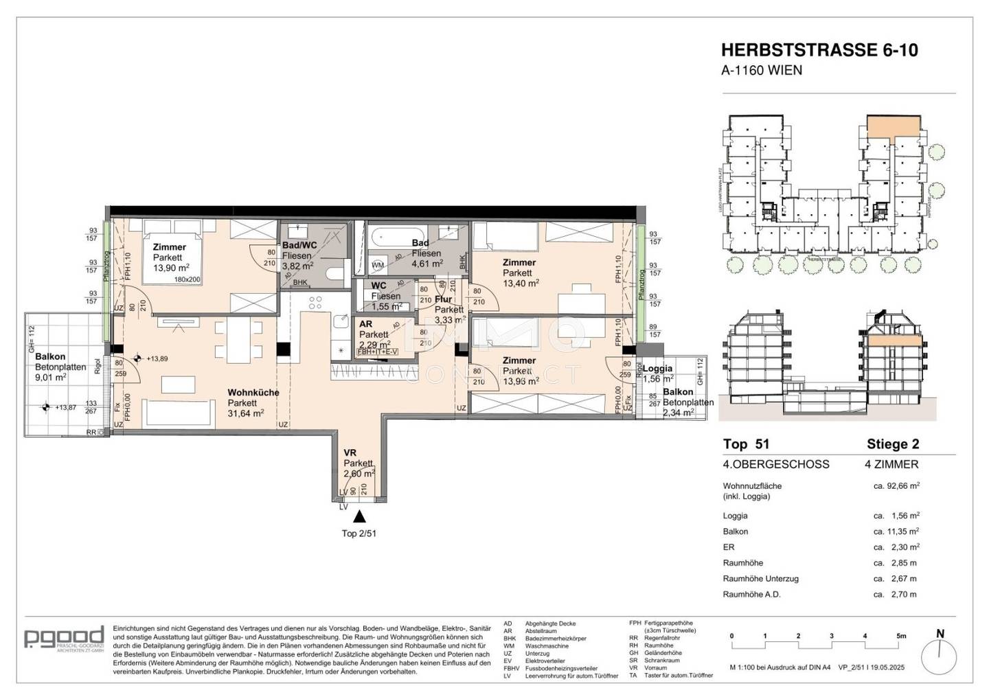 Apartment new build first occupancy balcony Arik Brauer Park
