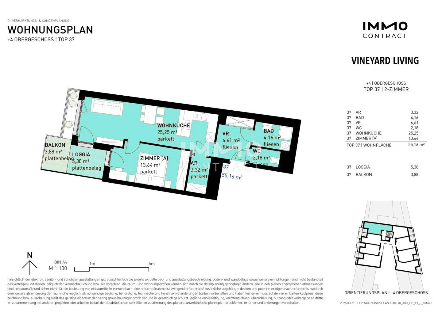 Apartment Döbling new build with terrace