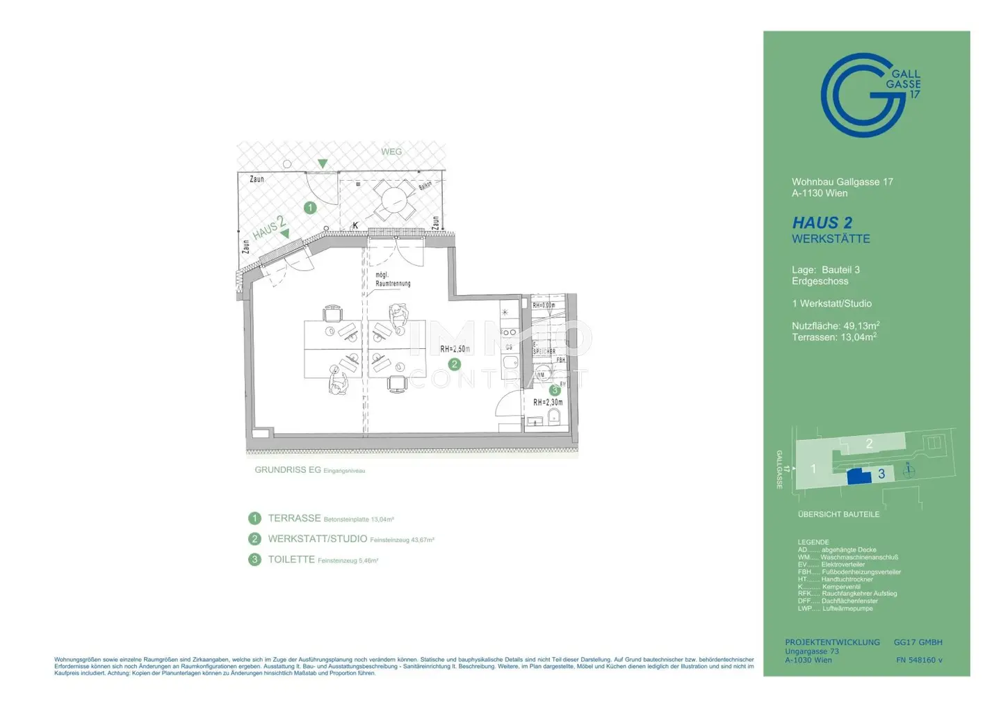 Office/Practice 49m² with Terrace Speising