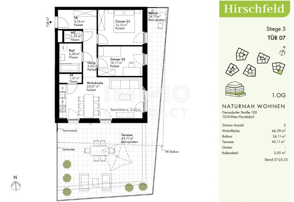 Brand new apartment with terrace and balcony