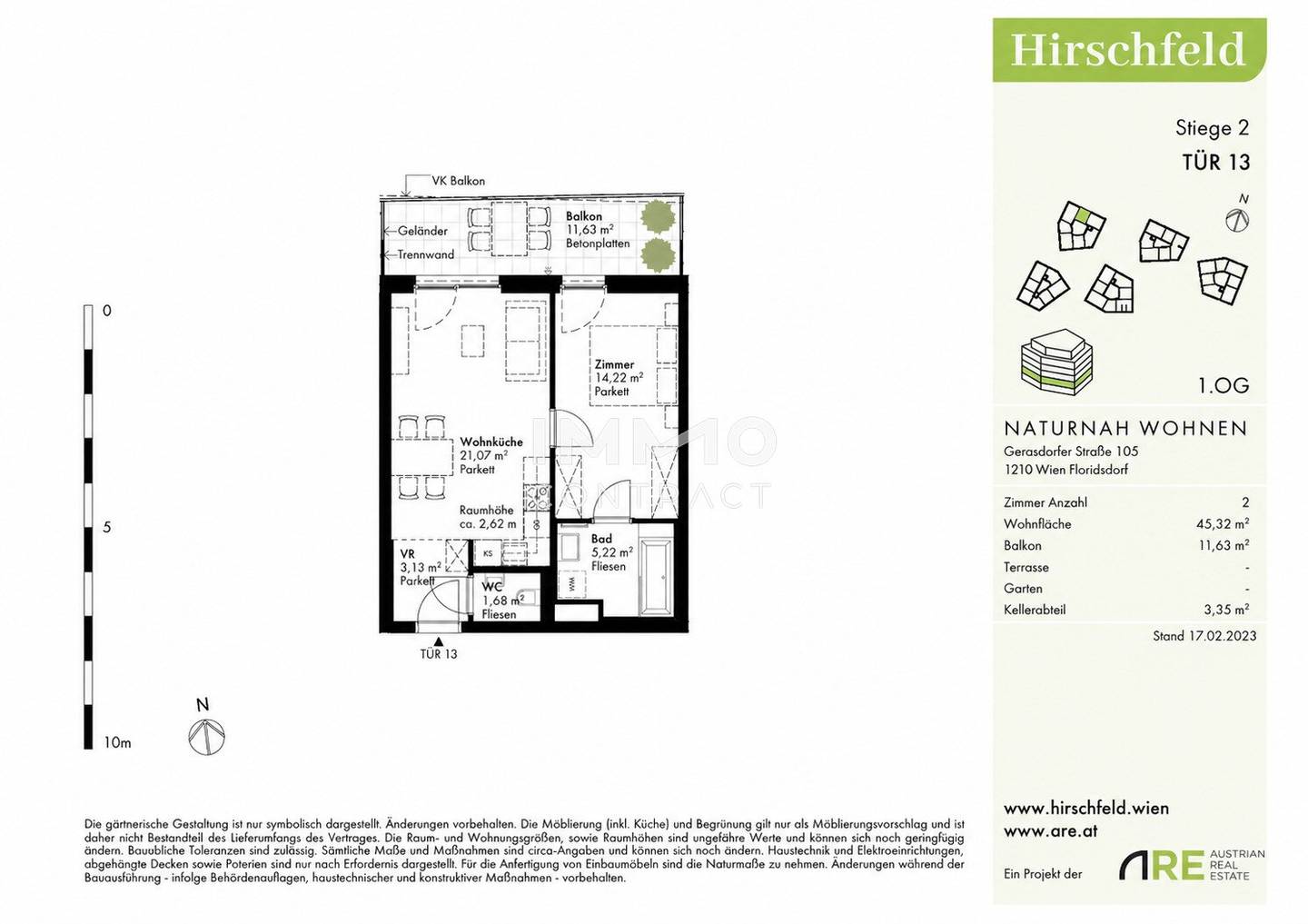 2-Room Flat with Balcony in Hirschfeld