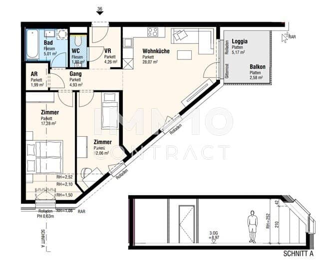 Dachgeschosswohnung Erstbezug Loggia