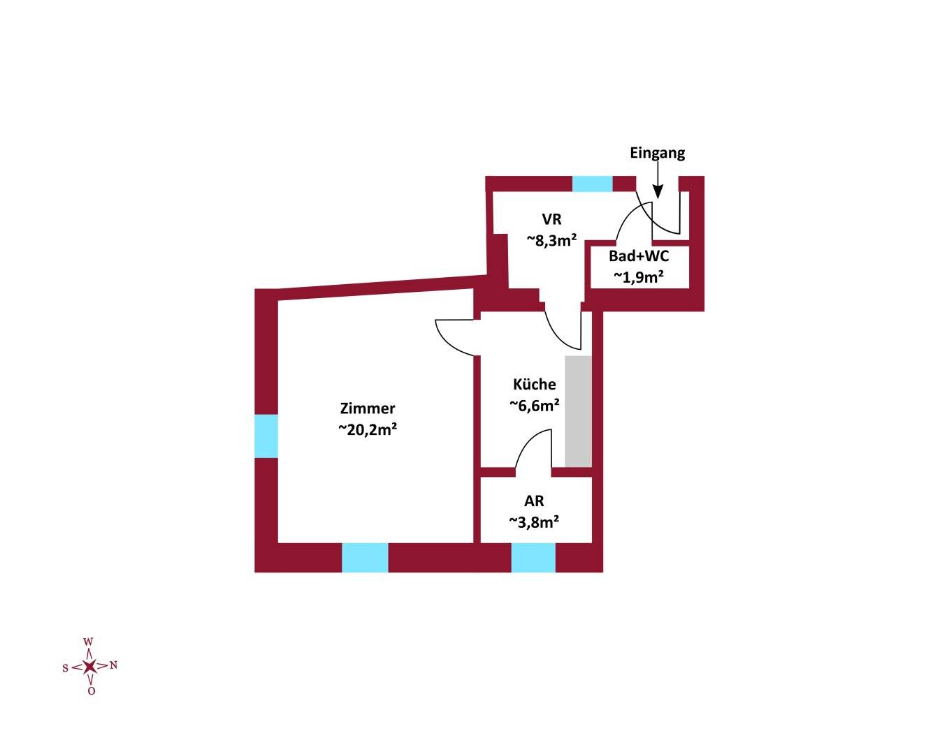 Apartment near U1 with lift and office option