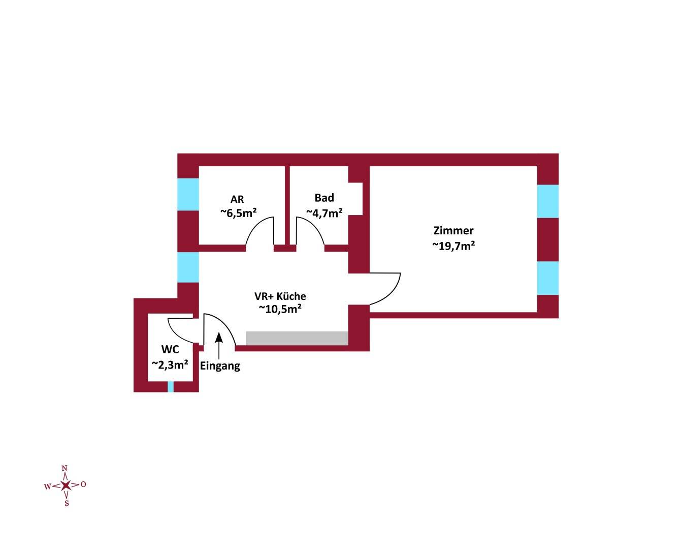 Apartment near U1 with lift and large storage room
