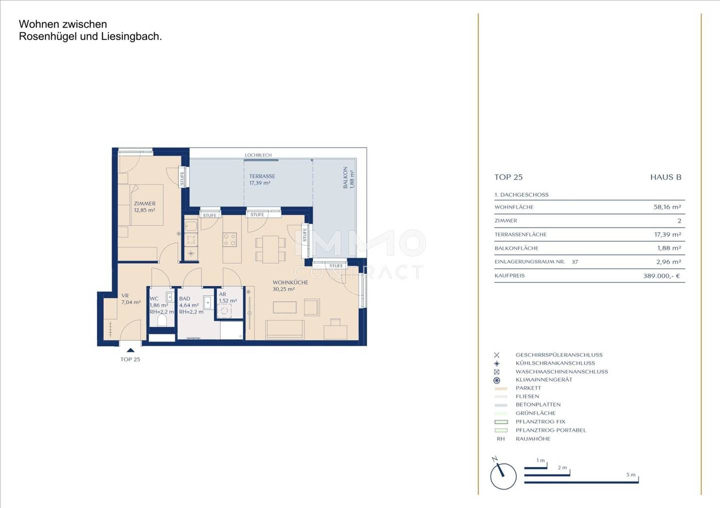 New build apartment terrace balcony Liesing