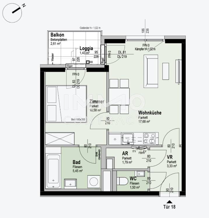 Wohnung near Alte Donau First Occupancy Loggia