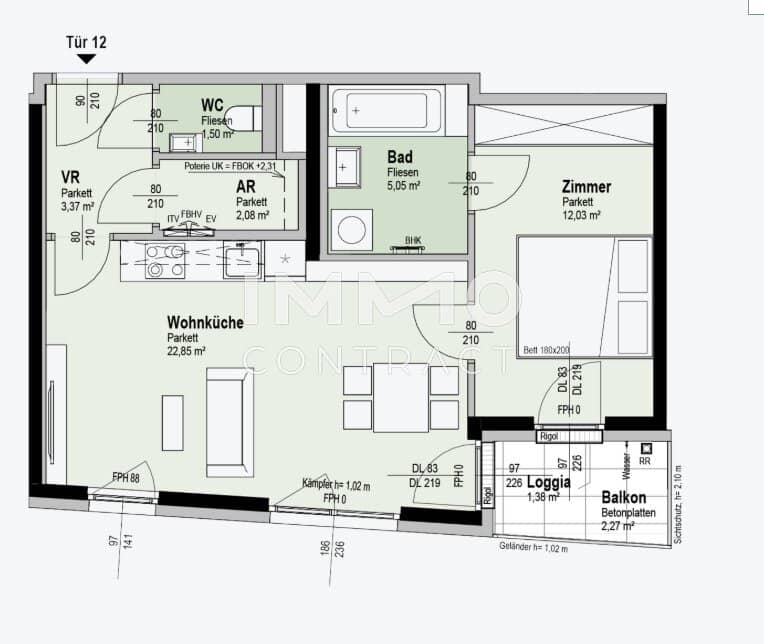 Apartment brand new near the Old Danube with east facing balcony