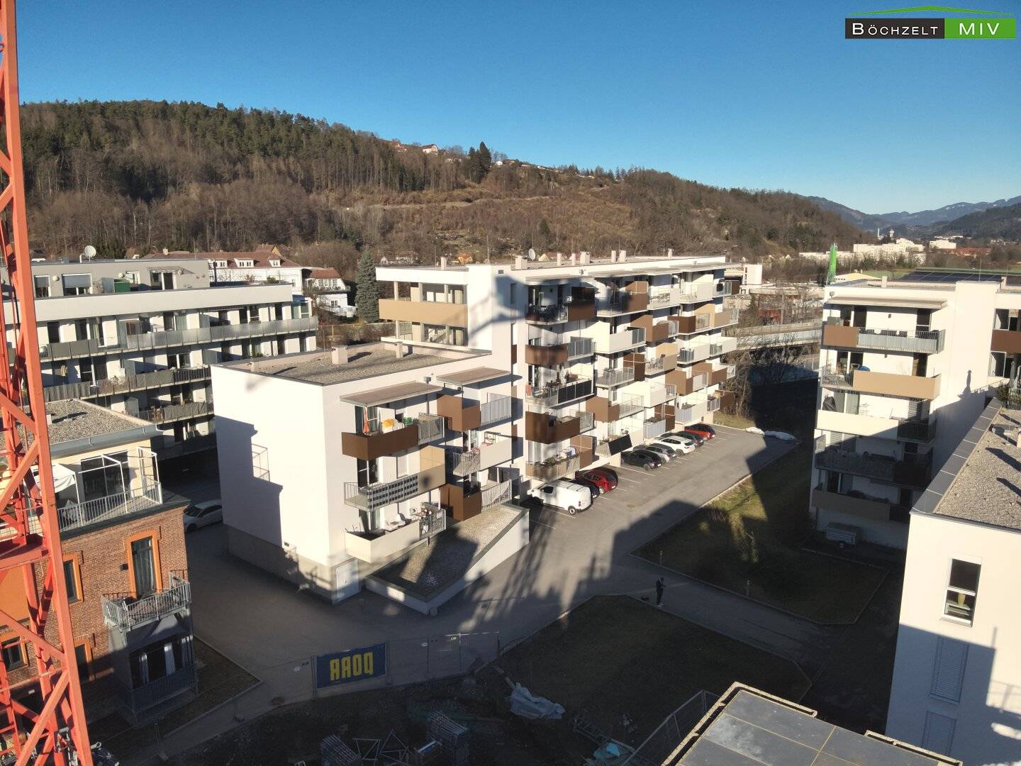 Neubau Wohnung Mur Blick Südbalkon